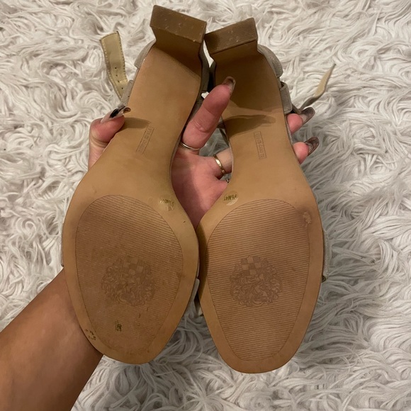 Vince Camuto Nude Suede Heels - Picture 2 of 4
